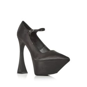 JEFFEREY CAMPBELL Womens Black 2" Platform Siouxsie Toe Flare Pumps Shoes 6 M
